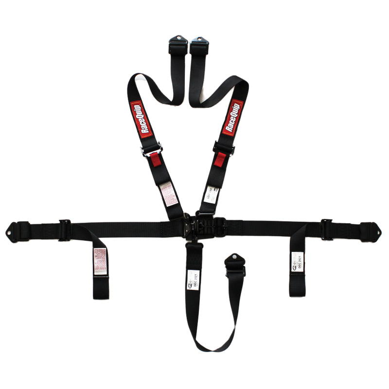 RaceQuip L&L 16.1 5pt 2in Belt PU Lap Black Hardware Black