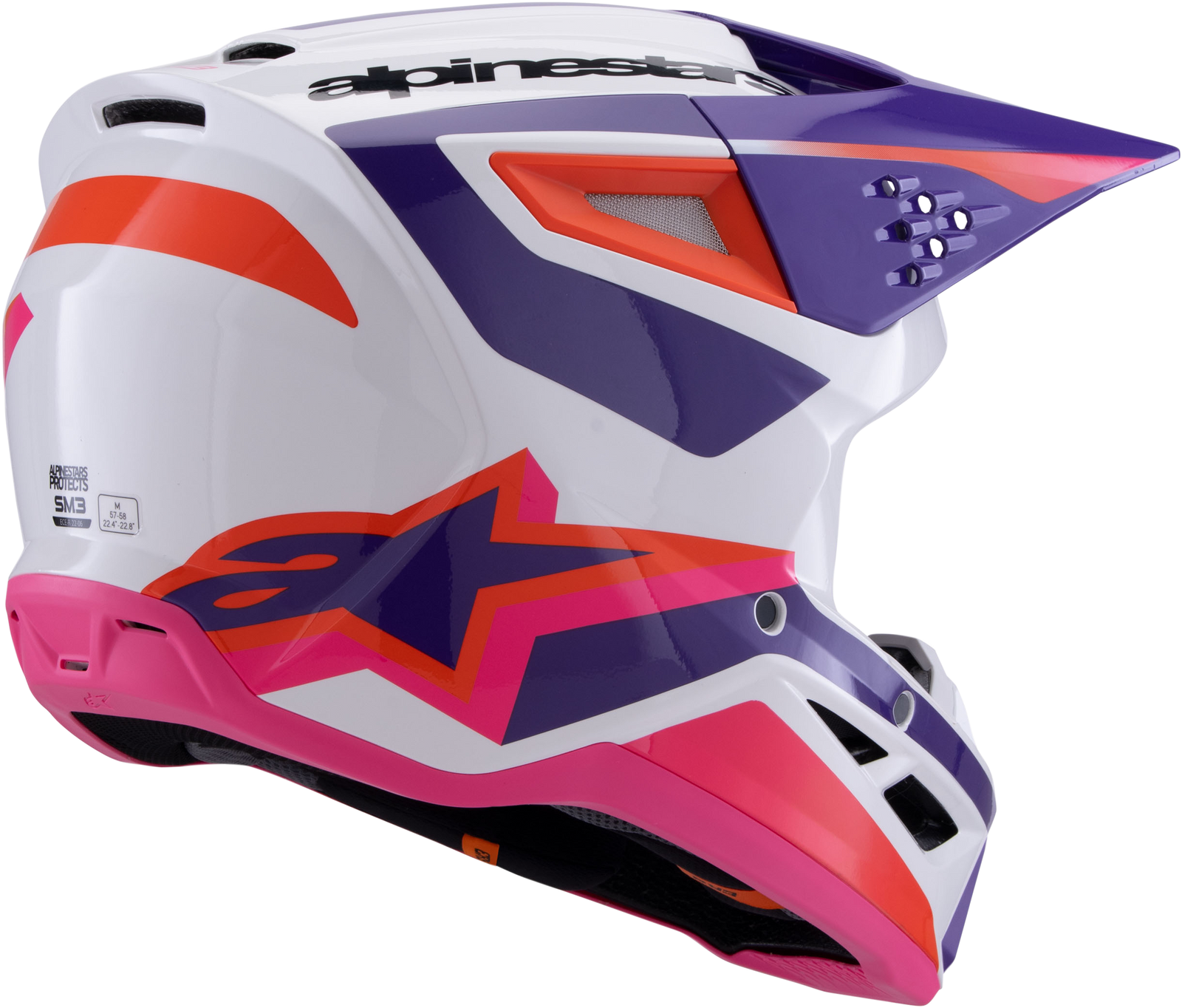 Sm3 Heat Helmet White/Purple/Pink Glossy Lg