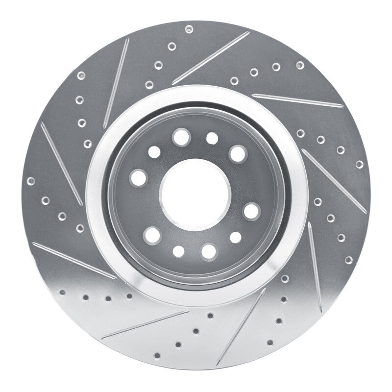 R1 21-25 Jeep Grand Wagoneer Front Right Drilled & Slotted Silver Brake Rotor