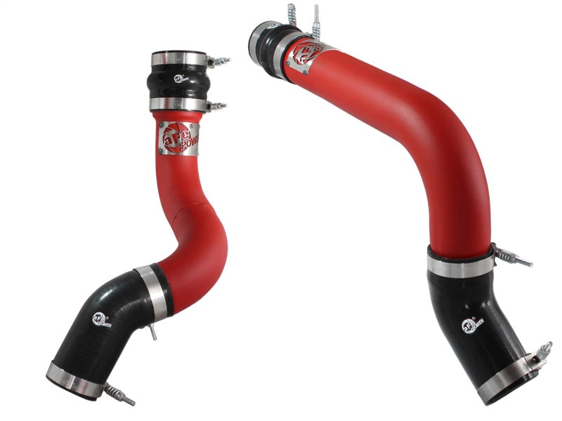 aFe BladeRunner 3in Red Intercooler Tubes Hot &amp; Cold Side Kit for 13-14 Dodge RAM Diesel 6.7L (td)