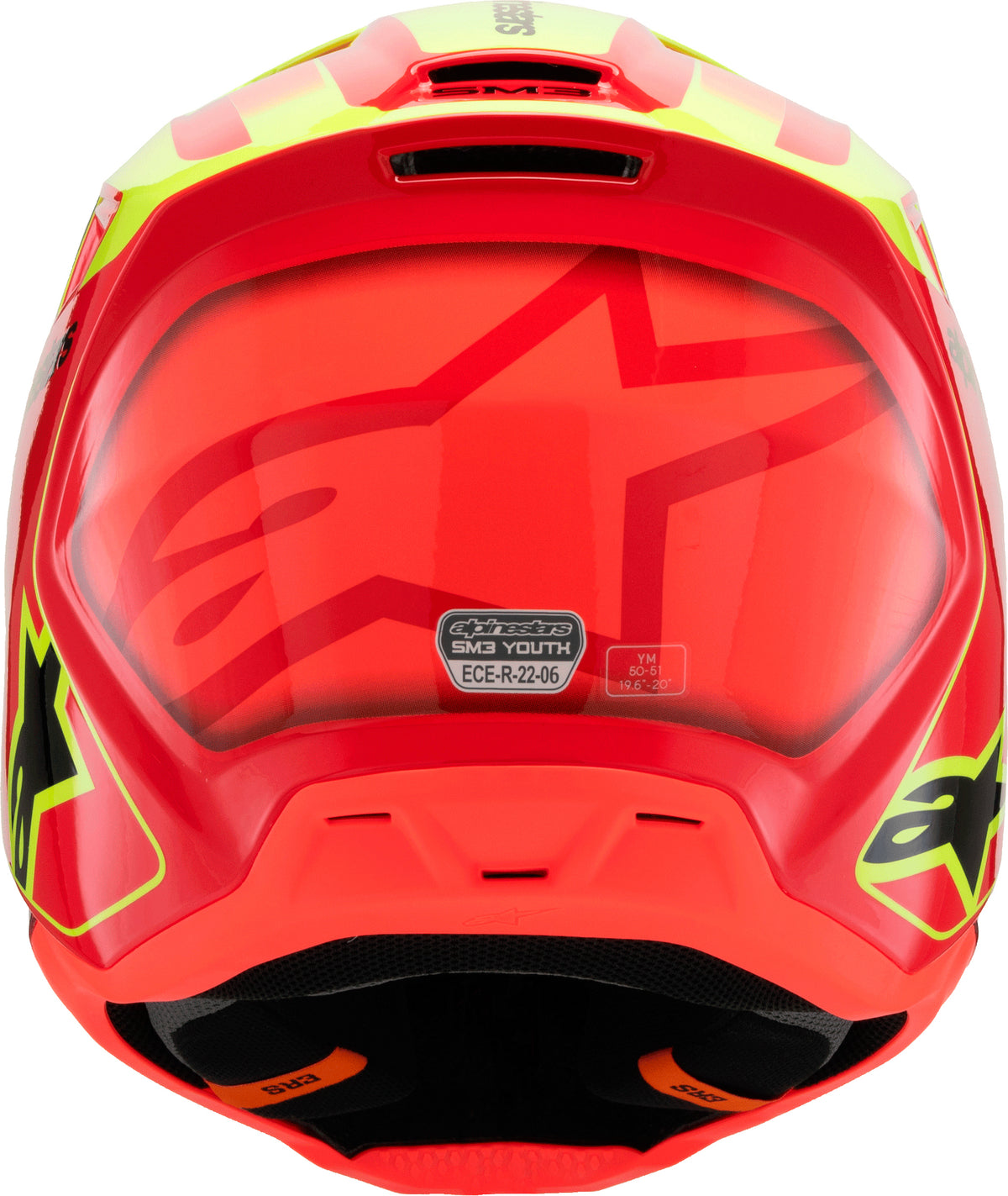 Sm3 Youth Fray Helmet Rd/Ylw Fluo/Blk Ys