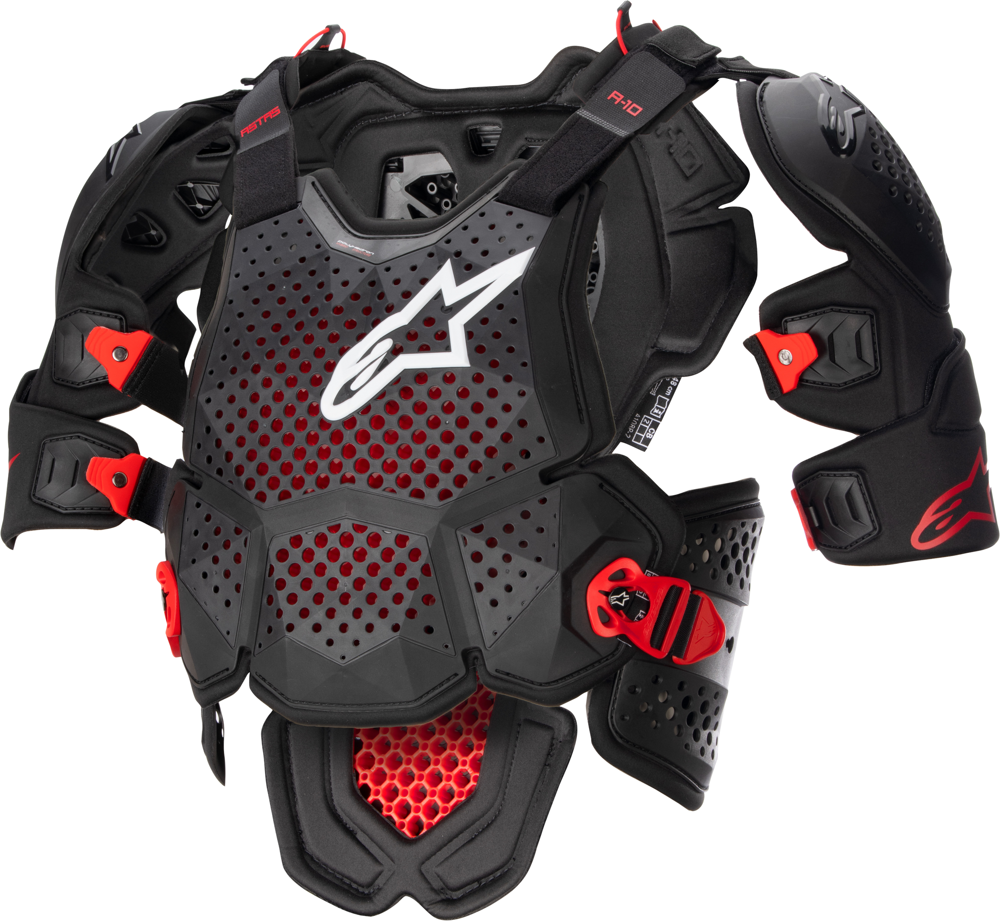 A 10 V2 Full Chest Protector Anthracite/Black/Red Md/Lg