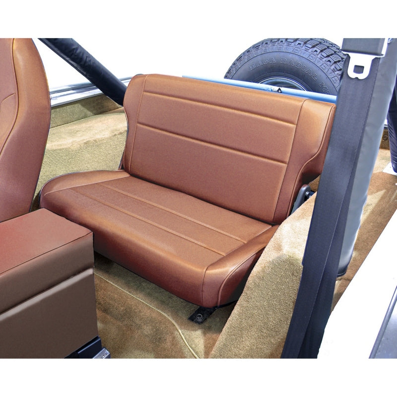 Rugged Ridge Fold &amp; Tumble Rear Seat Tan 76-95 Jeep CJ / Jeep Wrangler