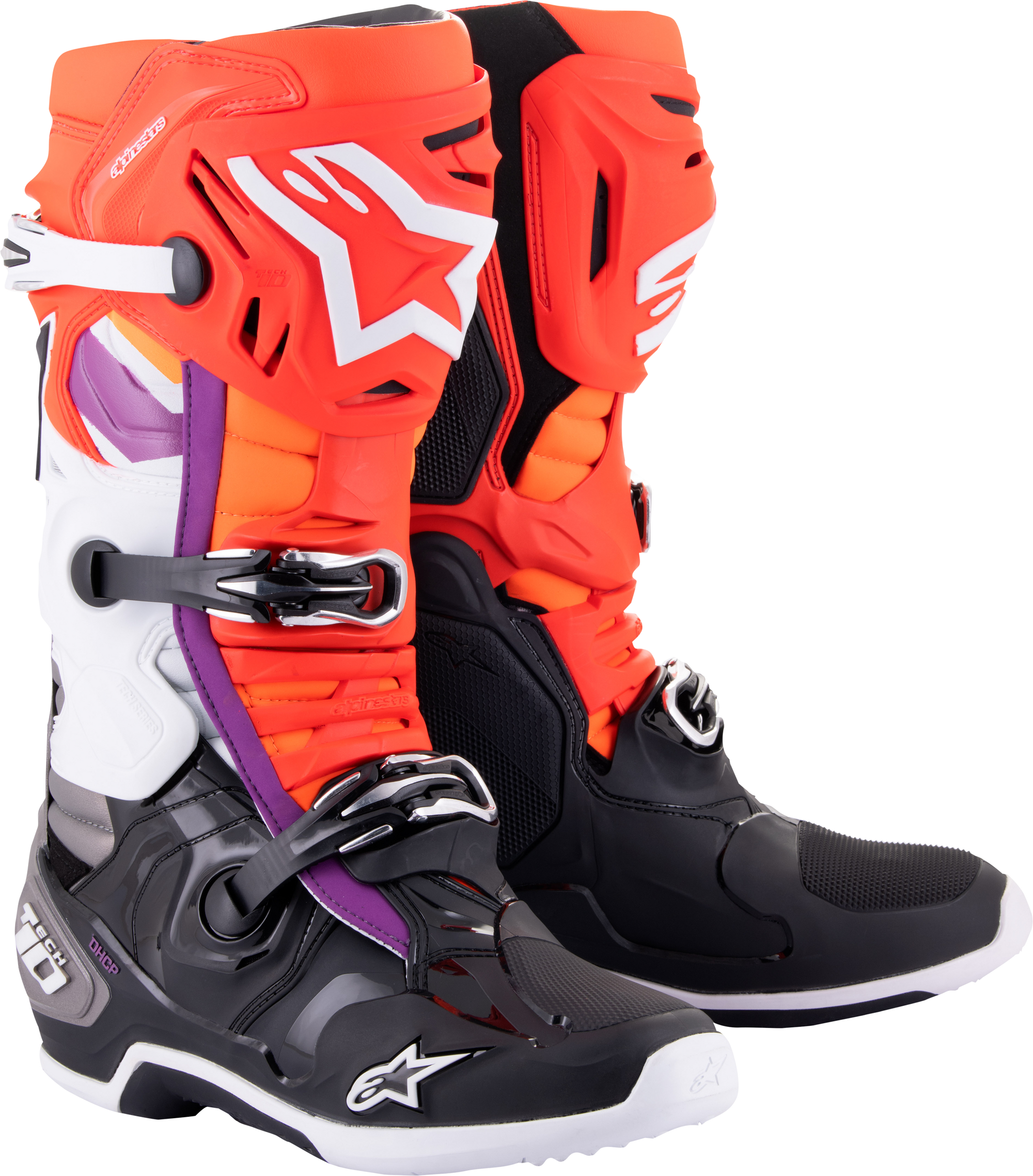 Tech 10 Boots Blk/Flo Red/Flo Org/Wht Sz 11