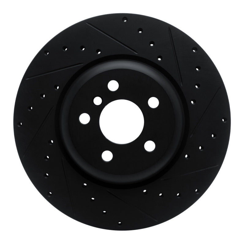 R1 16-25 BMW 330e Rear Right Drilled &amp; Slotted Black Brake Rotor