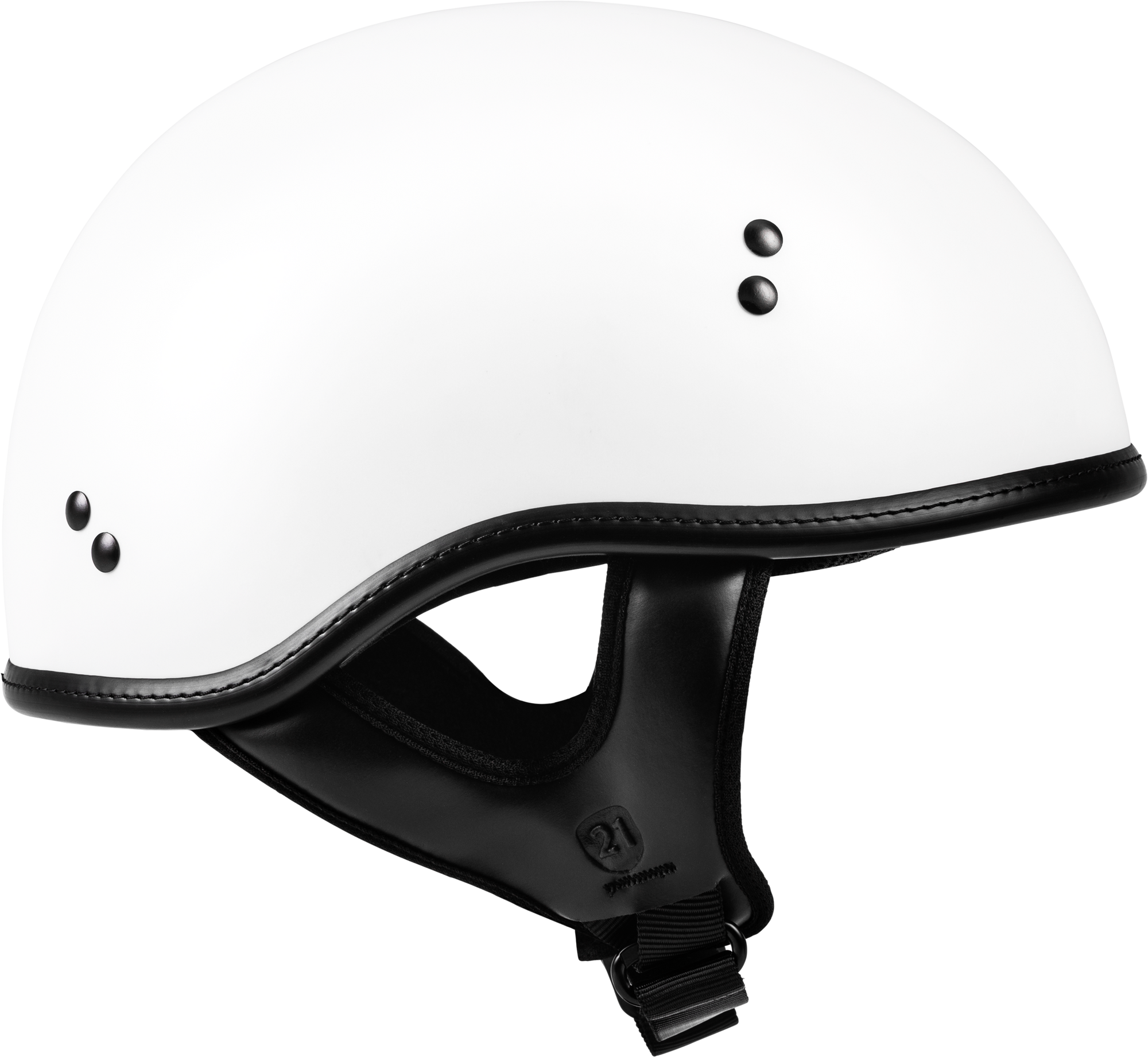 .357 Solid Half Helmet Matte White Lg