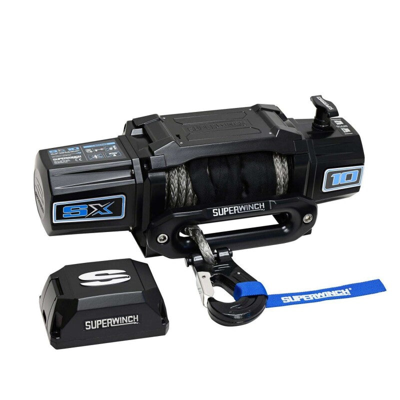 Superwinch 10000 LBS 12V DC 3/8in x 80ft Synthetic Rope SX10SR Winch - Semi Gloss Black