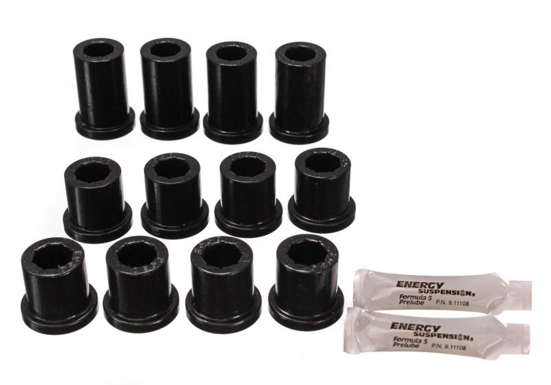 Energy Suspension 84-85 Toyota 4Runner 2 &amp; 4WD Black Front Leaf Spring Bushing Set