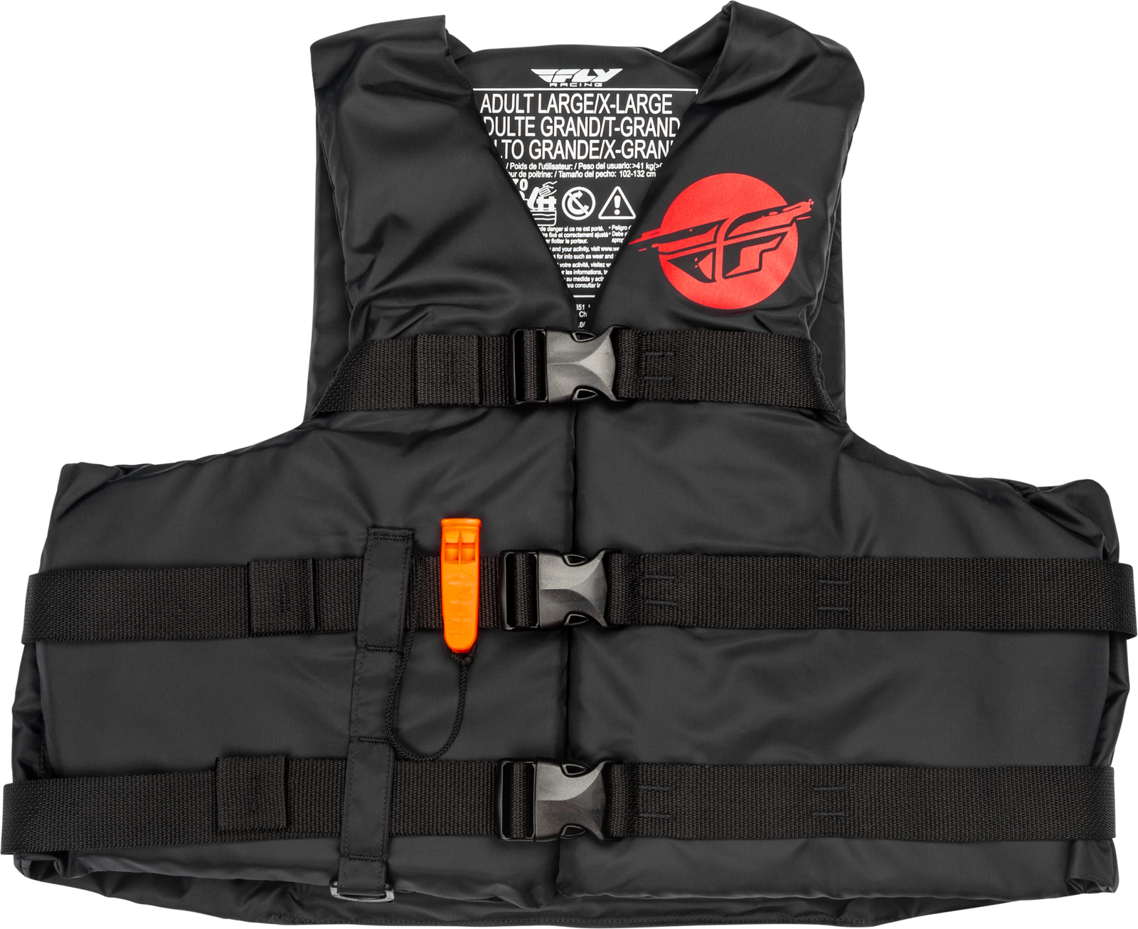 Nylon Flotation Vest Black/Red Lg/Xl
