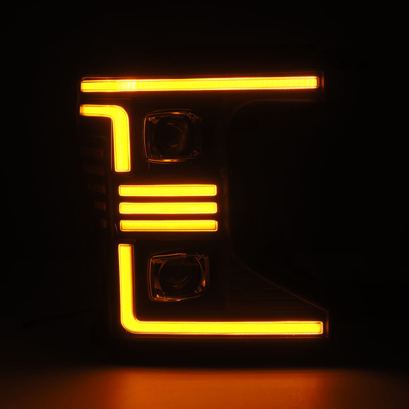 AlphaRex 20-22 Ford F150 Pro-Series Projector Headlights Black w/ Activation Light / Seq. Sig. / DRL