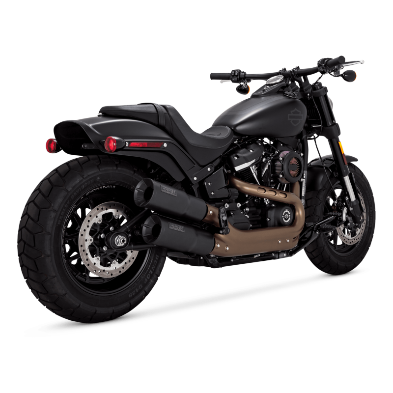 Vance &amp; Hines HD Softail 18-22 Fatbob Hi-Output S/O Black Slip-On Exhaust