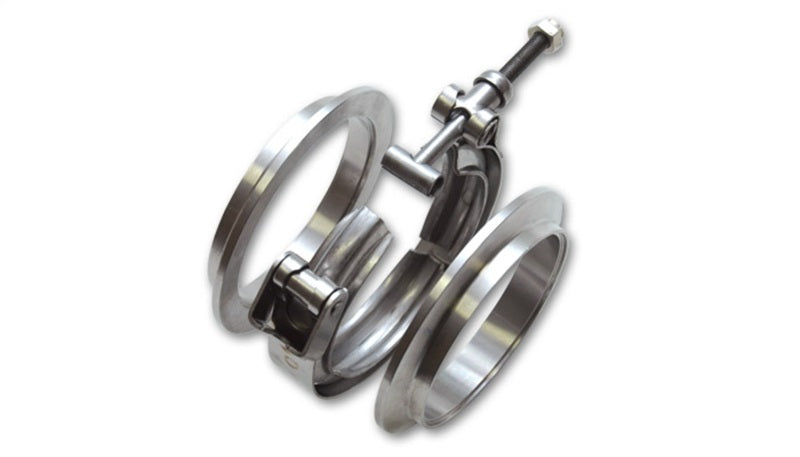 Vibrant T304 SS V-Band Flange Assembly for 2in O.D. Tubing incl 2 V-Band flanges &amp; 1 V-Band Clamp