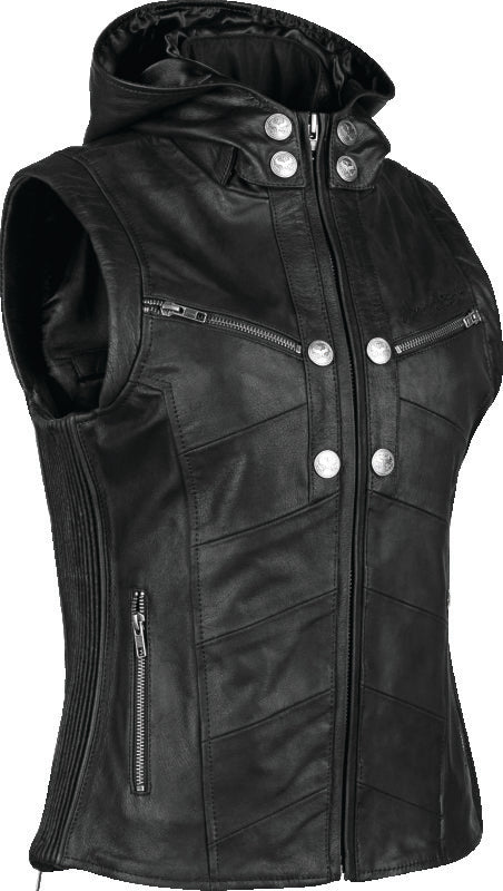 Speed and Strength Hells Belles Leather Vest Womens Black - 2XL