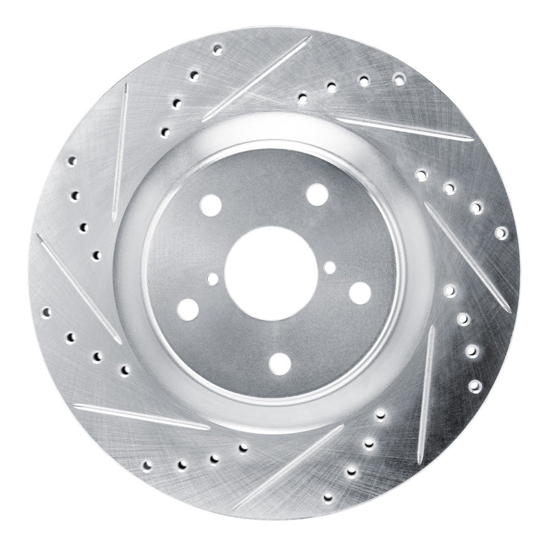 R1 2020-2025 Subaru WRX Front Left Drilled &amp; Slotted Silver Brake Rotor