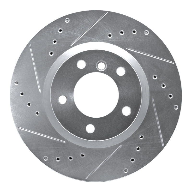 R1 95-99 BMW M3 E36 Right Front Drilled &amp; Slotted Silver Brake Rotor