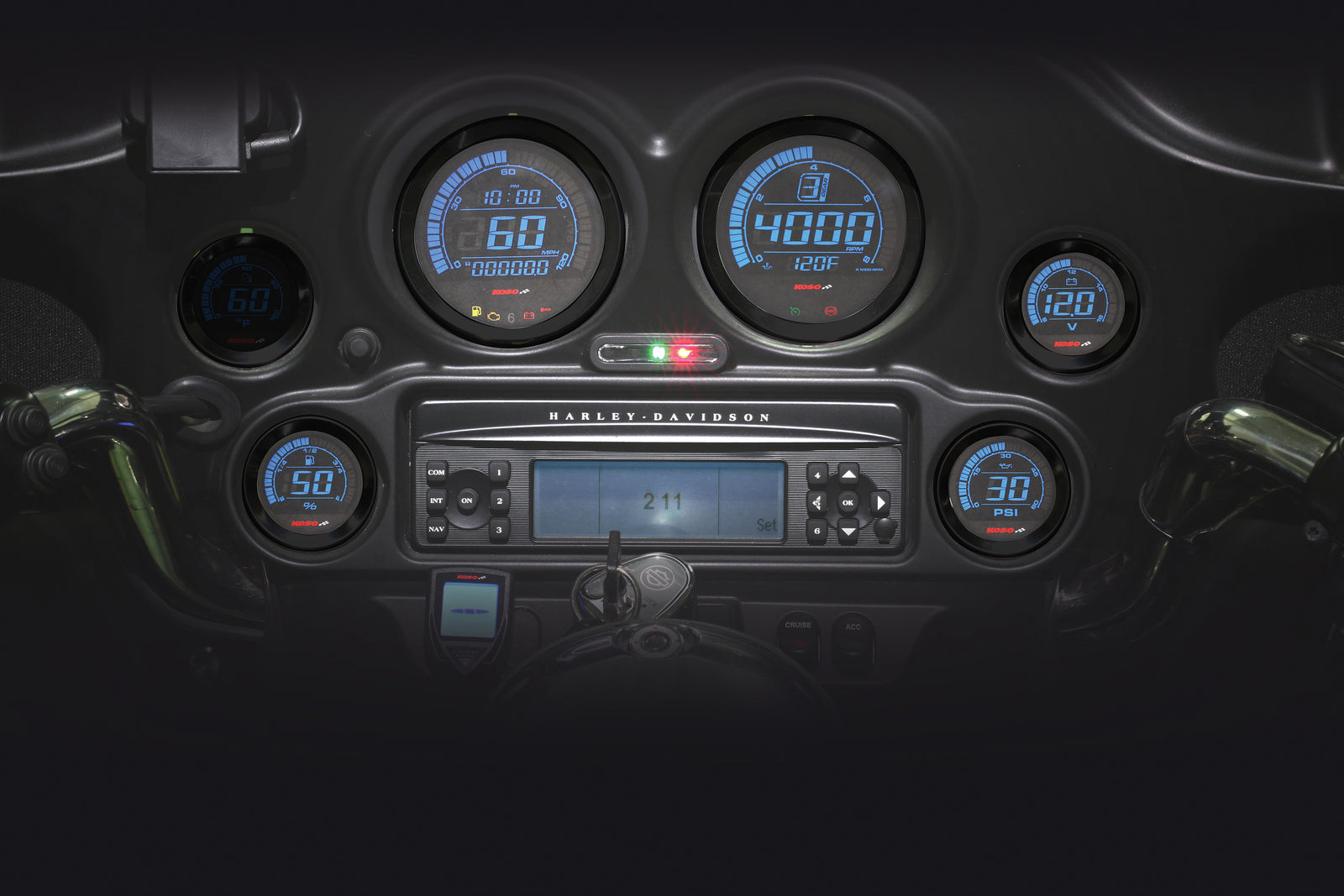 Hd 02 Series Gauge Kit Black Bezel Oil Temp