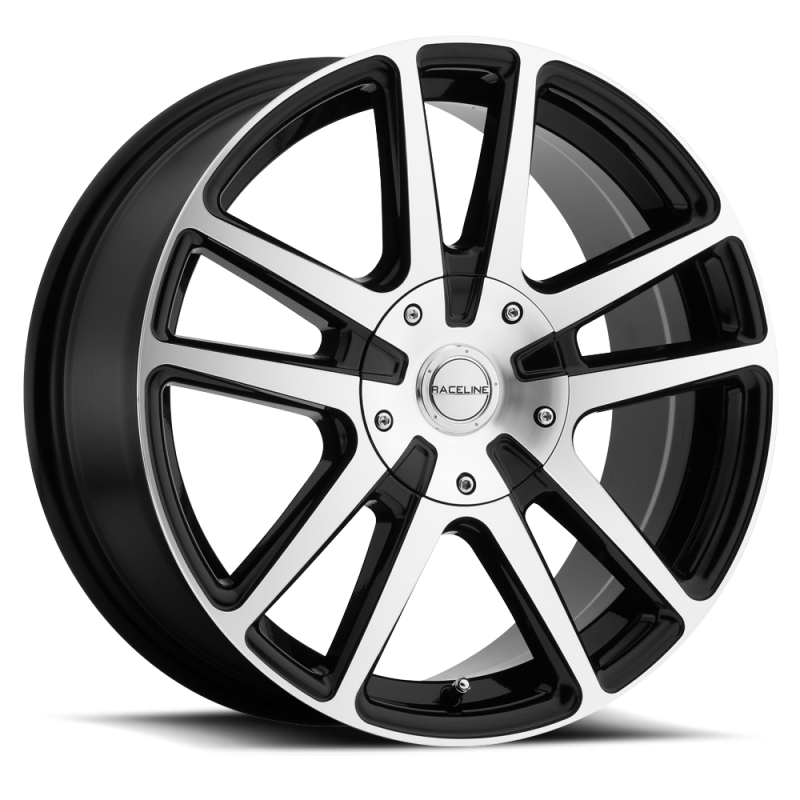 Raceline 145M Encore 16x7in / 5x110/5x115 BP / 40mm Offset / 72.62mm Bore - Black &amp; Machined Wheel