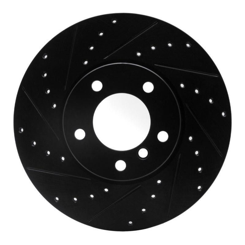 R1 07-21 BMW 430I xDrive Front Left Drilled &amp; Slotted Black Brake Rotor