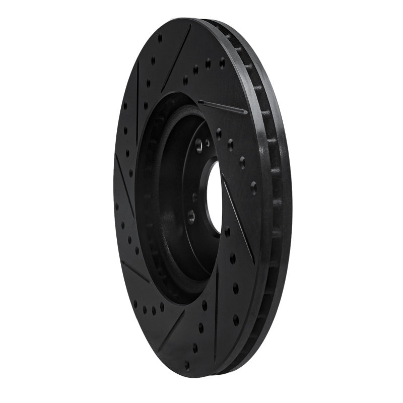 R1 02-15 Acura ILX Front Right Drilled & Slotted Black Brake Rotor