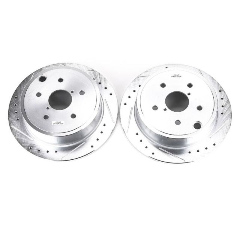 Power Stop 15-19 Subaru WRX Rear Evolution Drilled &amp; Slotted Rotors - Pair