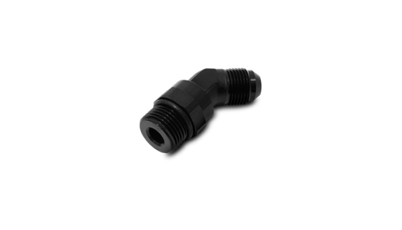 Vibrant -10AN Male to Male -10AN Straight Cut 45 Degree Adapter Fitting - Anodized Black
