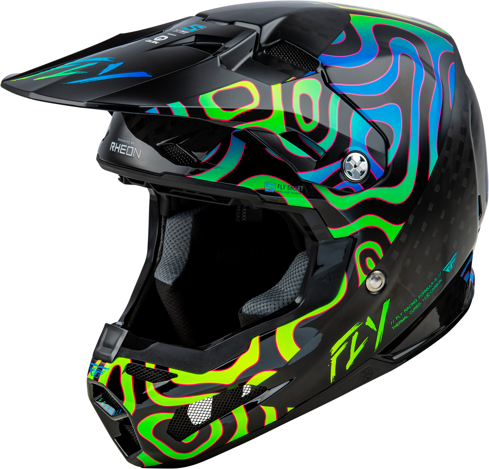 Formula S Carbon Zen Helmet Black Carbon/Blue/Yellow Md
