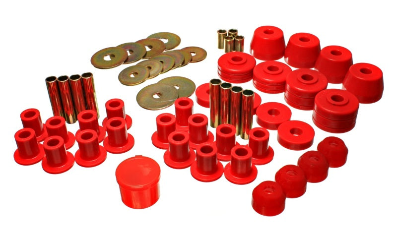Energy Suspension 72-85 Dodge/Plymouth 1/2 &amp; 3/4 Ton S/C Pickup Red Hyper-Flex Master Bushing Set