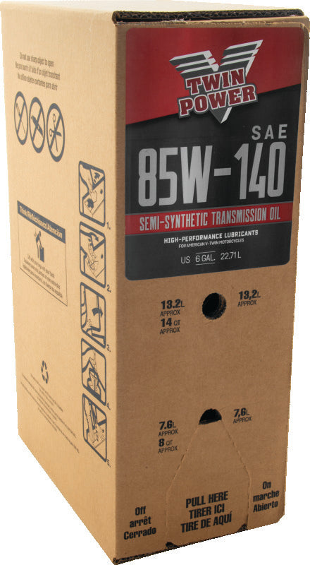 Twin Power 85W140 Semi-Synthetic Transmission Lube 6 Gallon Bag In Box