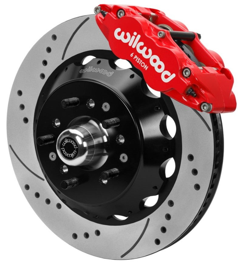 Wilwood 70-81 FBody/75-79 A&amp;XBody FNSL6R Frt BBK 14in D/S Rtr Red Calipers Use w/ Pro Drop Spindle