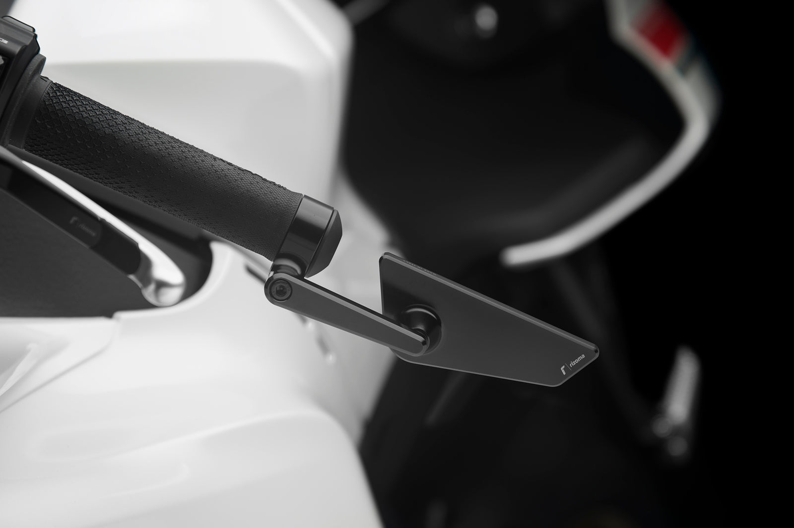 Cut Edge Bar End Mirror Universal Left Black Ea