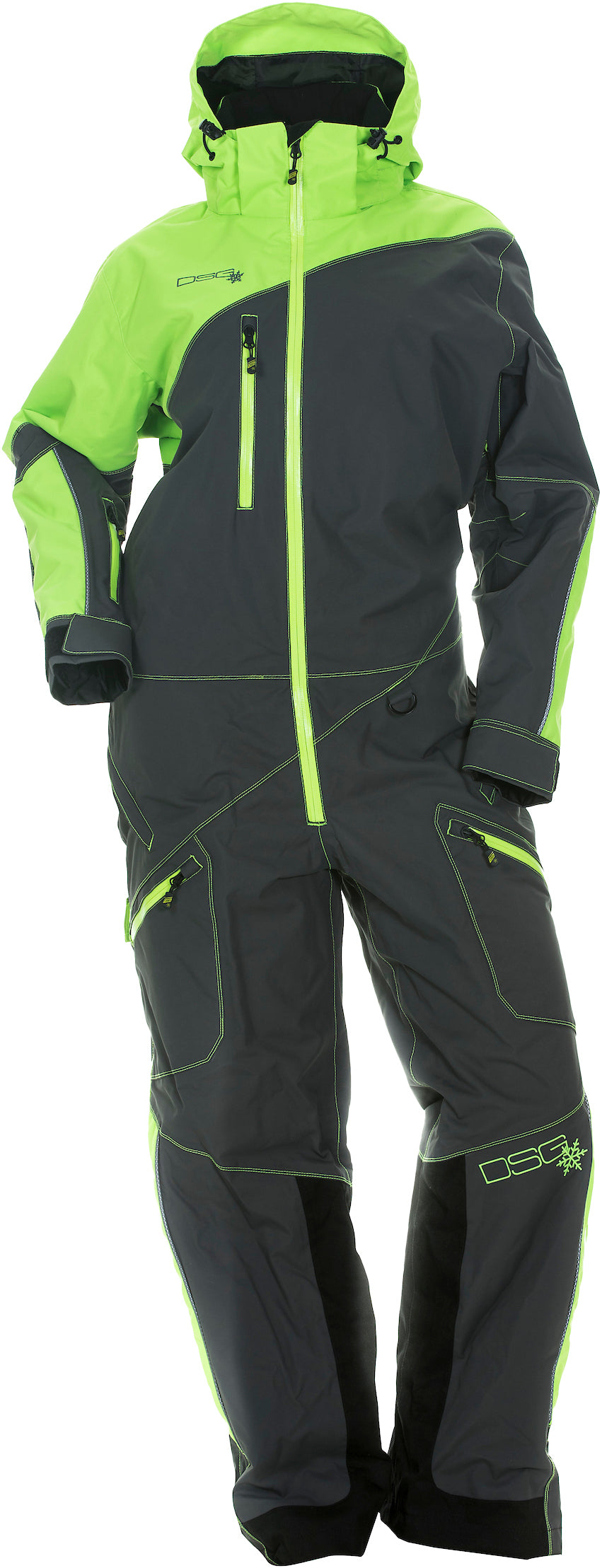 Monosuit W/Drop Seat Lime/Grey Lg