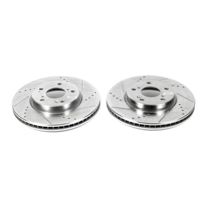 Power Stop 13-19 Honda Accord Front Evolution Drilled &amp; Slotted Rotors - Pair