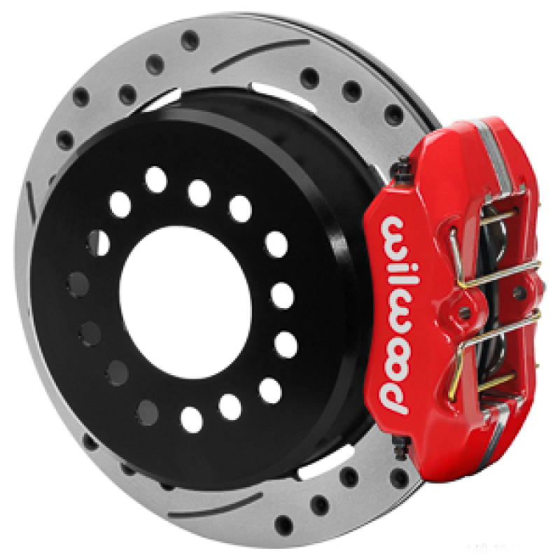 Wilwood Chevy Monte Carlo Forged 4 Piston DynaPro Red Caliper HP32 VV D&amp;S Rotor - 11.00x0.81