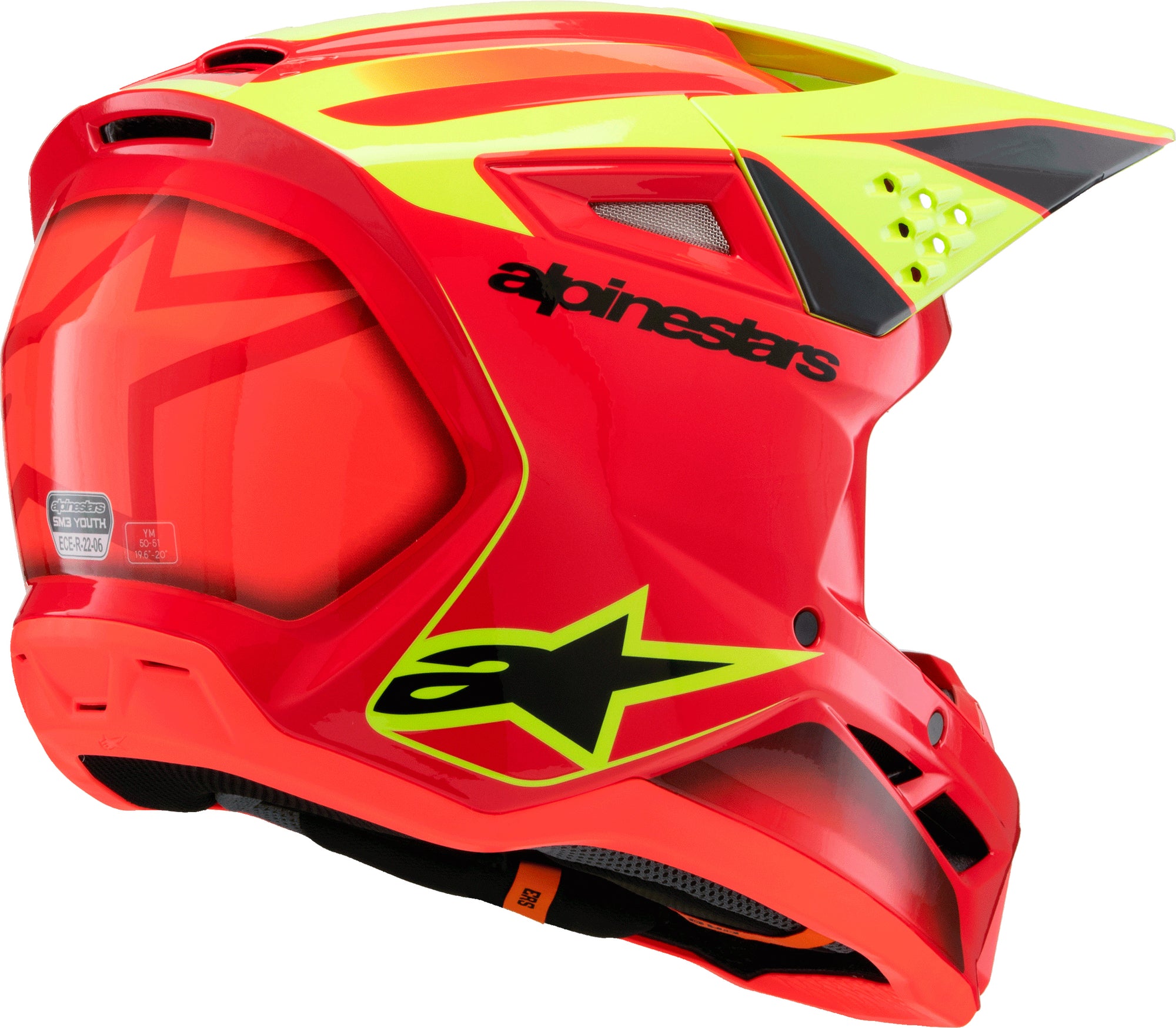 Sm3 Youth Fray Helmet Rd/Ylw Fluo/Blk Yl