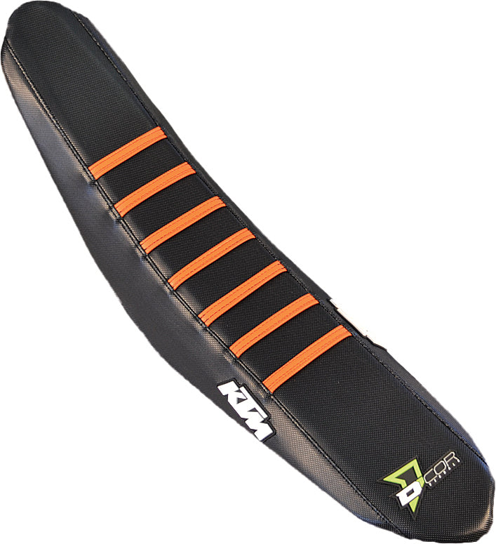 Gripper Seat Cover Black W/Orange Ribs