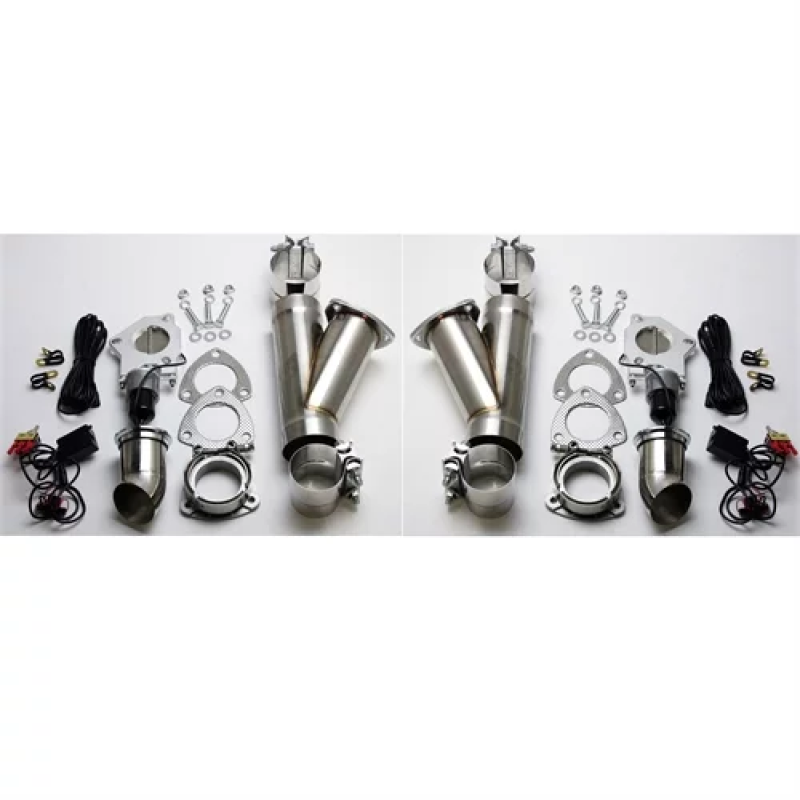 Granatelli 3.0in Stainless Steel Electronic Dual Exhaust Cutout w/Slip Fit &amp; Band Clamp