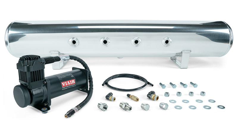 Air Lift 5 Gal. Polished Tank w/ Viair 444b Blk Compressor (Incl. Fittings &amp; Mounting Hardware)