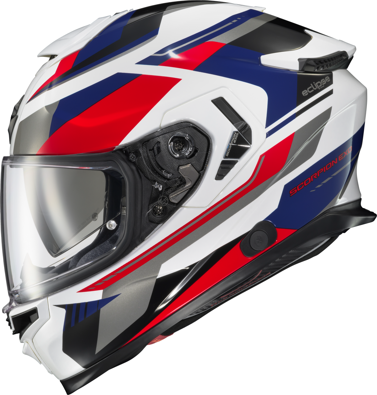 Exo Eclipse Full Face Helmet Lunar White/Red/Blue Md