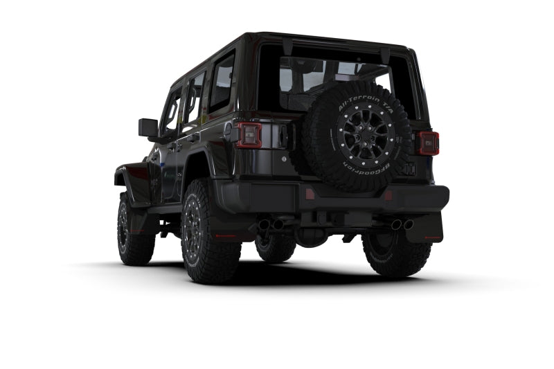 Rally Armor 2018+ Jeep Wrangler Rubicon JL Black UR Mud Flap w/ Metallic Black Logo