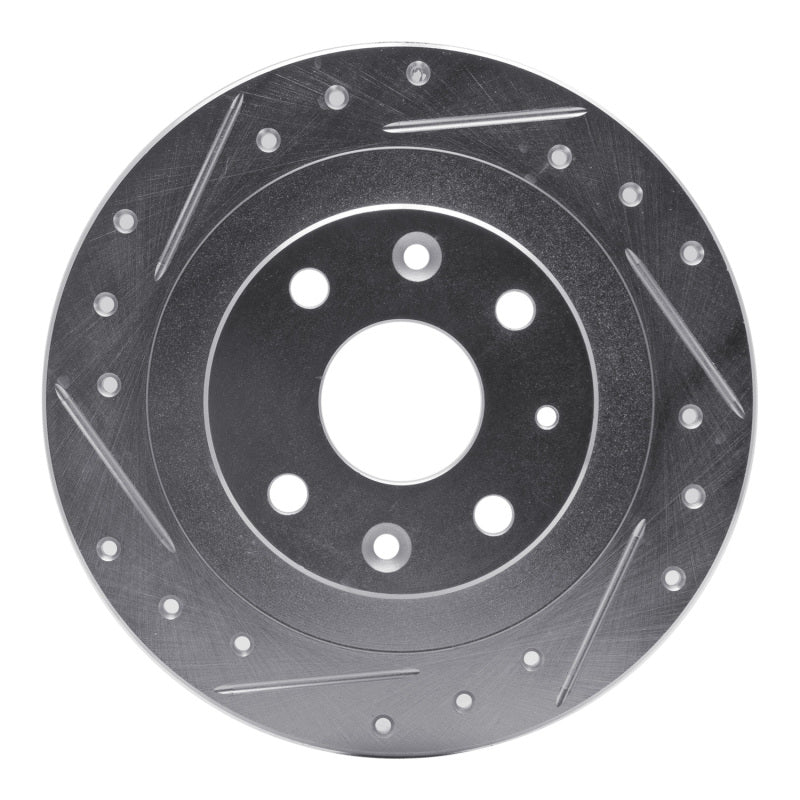 R1 90-03 Ford Escort Rear Left Drilled &amp; Slotted Silver Brake Rotor