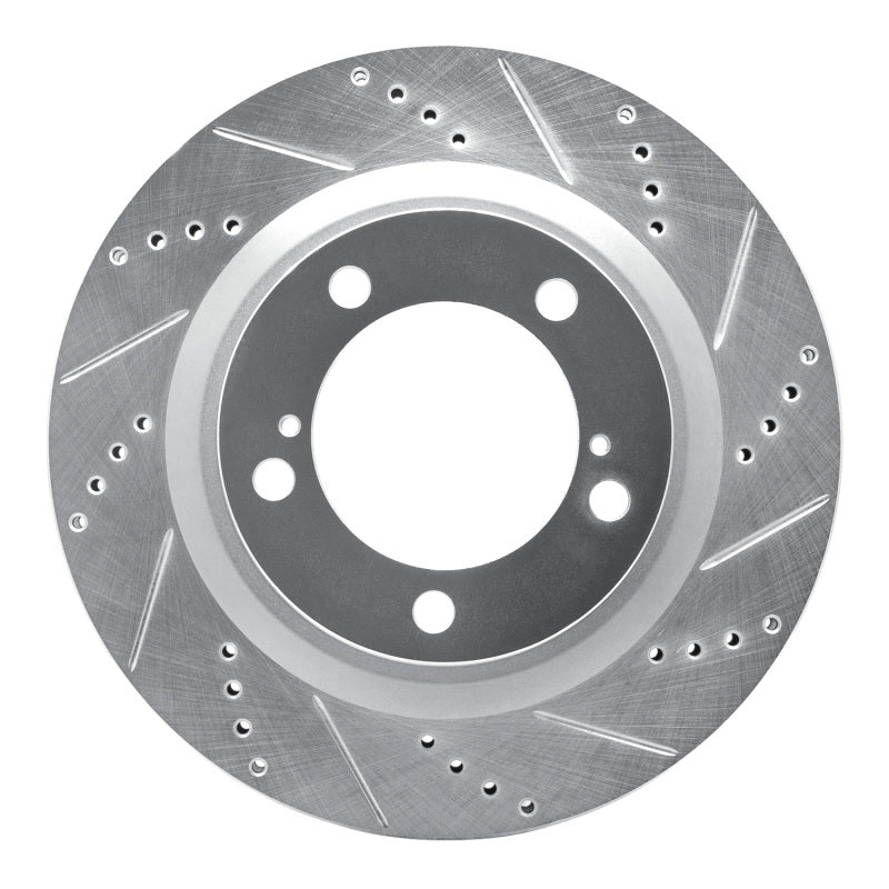 DFC 07-22 Lexus LX570 Front Right Drilled &amp; Slotted Silver Brake Rotor