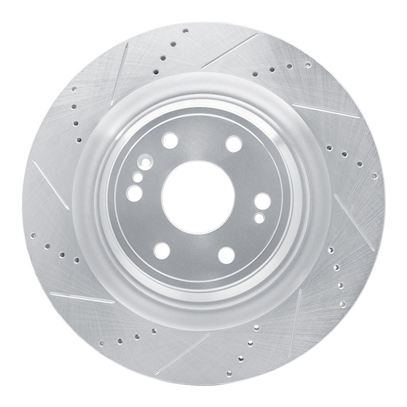 R1 14-20 Cadillac Escalade ESV Front Left Drilled &amp; Slotted Silver Brake Rotor