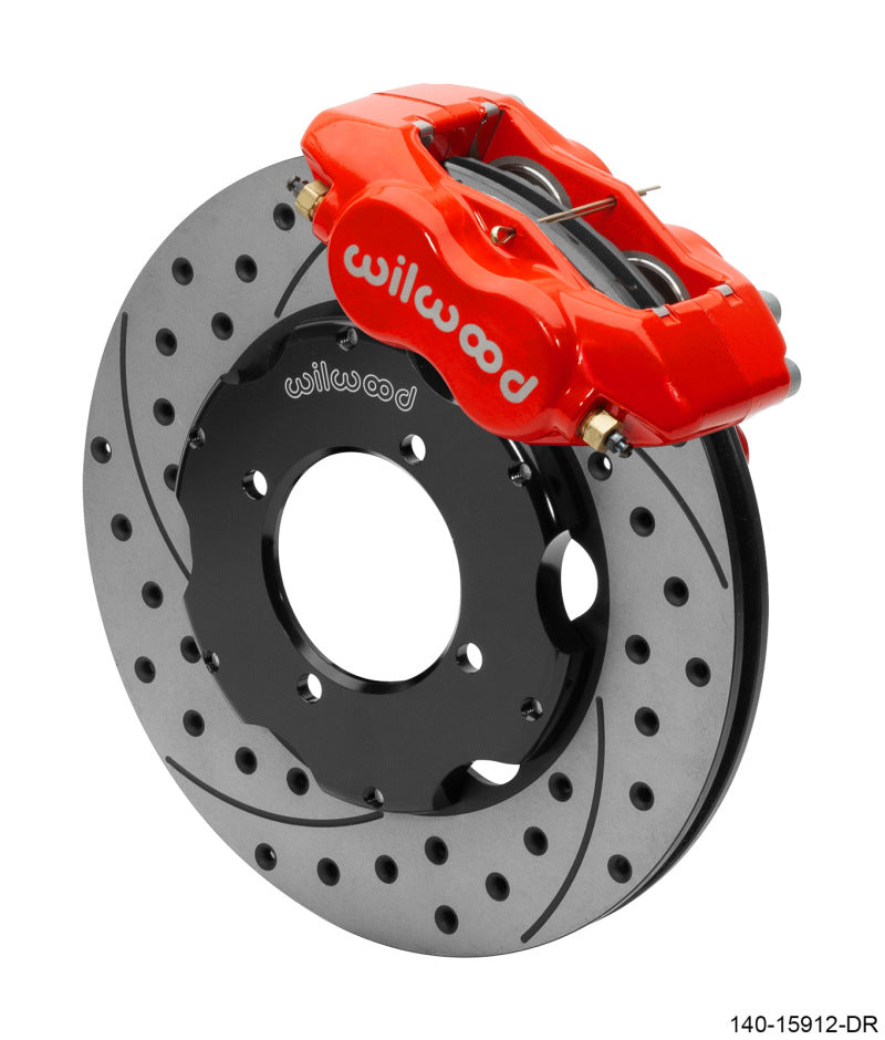 Wilwood Dynalite Front Big Brake Kit 11.00in SRP Drilled &amp; Slotted Rotors - Red