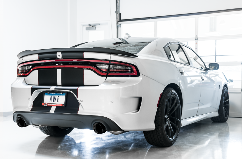 AWE Tuning 2015+ Dodge Charger 6.4L/6.2L Supercharged Track Edition Exhaust - Diamond Black Tips