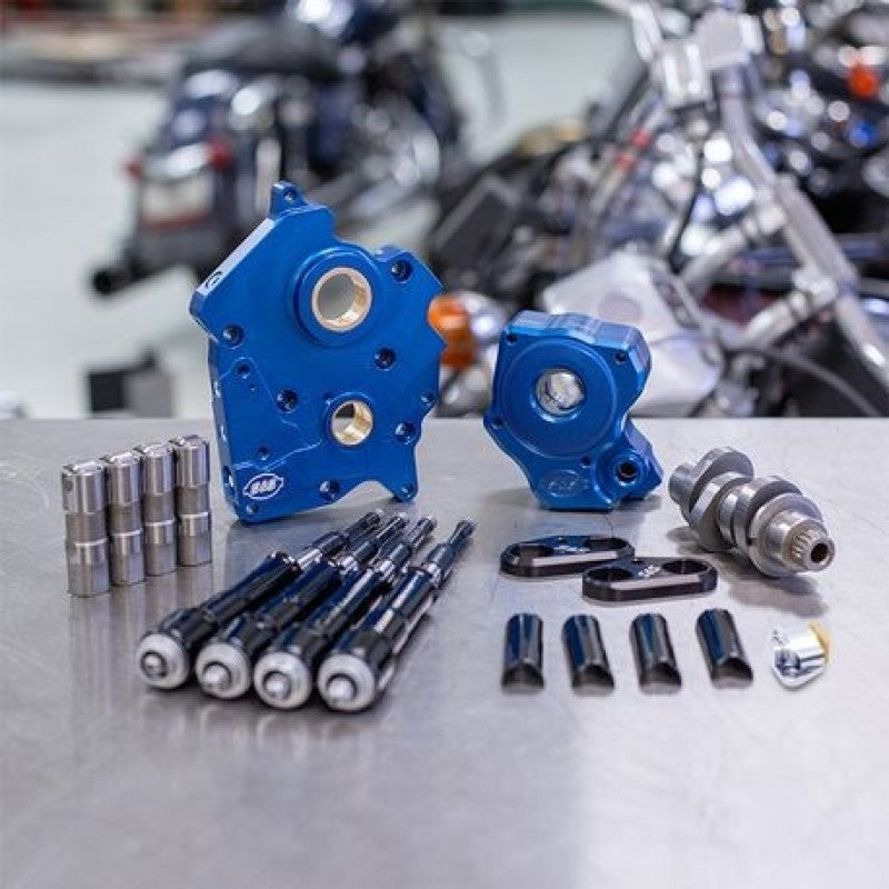 S&amp;S Cycle 2017+ Oil Cooled M8 Models Chain Drive 475C Cam Chest Kit w/ Black Pushrod Tubes