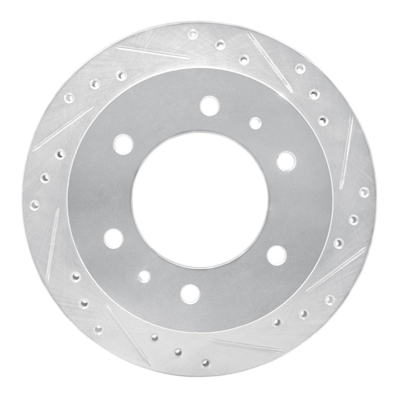 R1 88-95 Nissan Pathfinder Rear Right Drilled &amp; Slotted Silver Brake Rotor