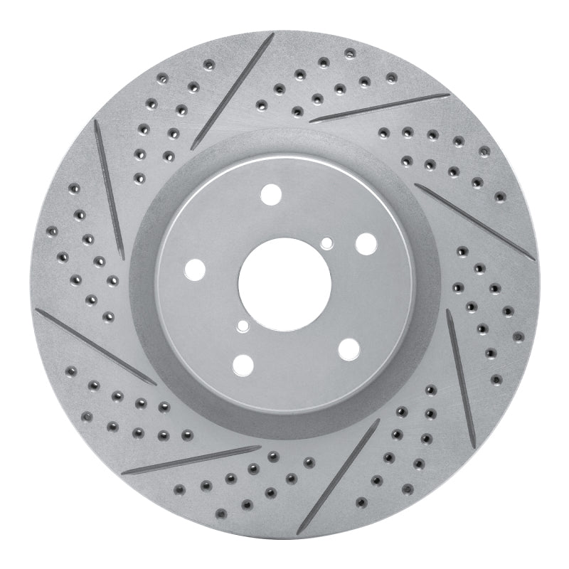 R1 05-20 Subaru WRX Sti Front Left Drilled &amp; Slotted Geo-Carbon Rotor