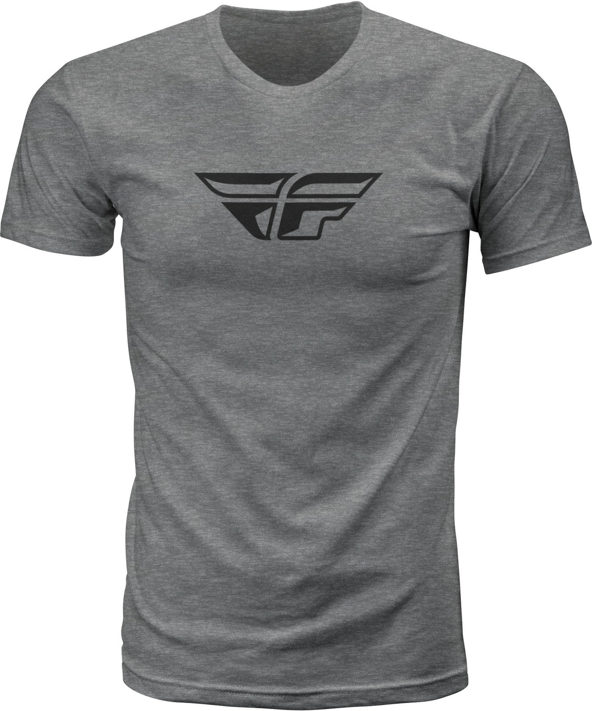 Fly F Wing Tee Dark Grey Heather Lg