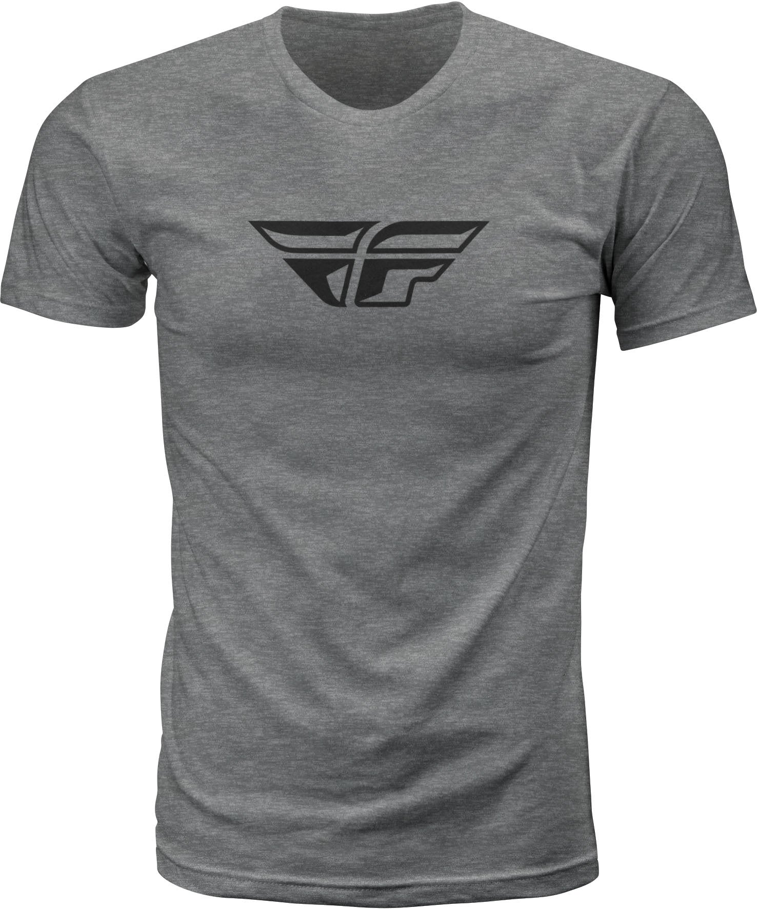 Fly F Wing Tee Dark Grey Heather Lg