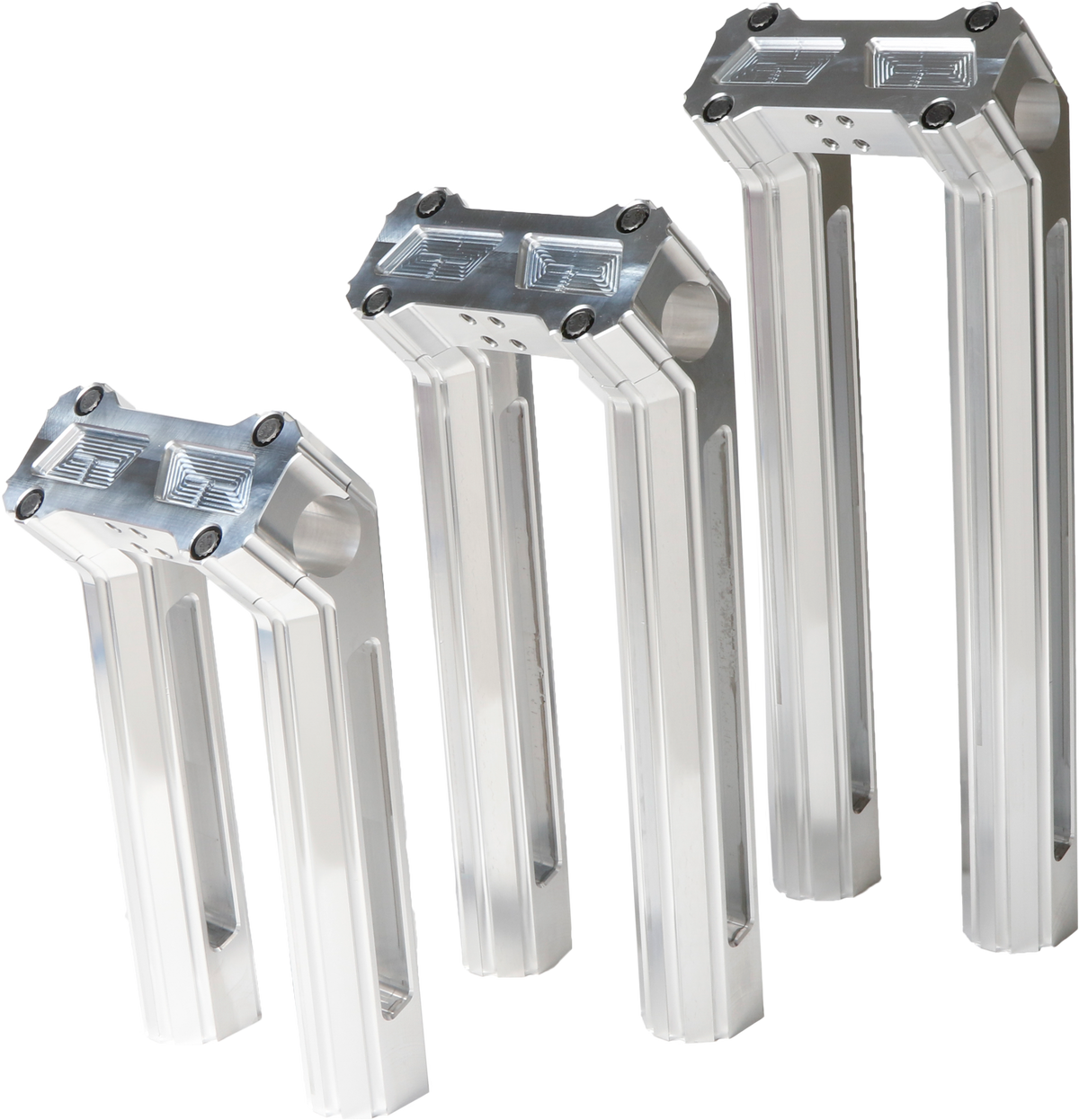 H/D Billet Risers 8" Raw Kickback